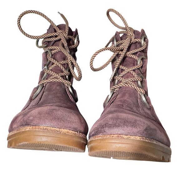 Sorel Cate Leather Lace Up Waterproof Maroon Redwood Boots Size 8.5 - Picture 8 of 12